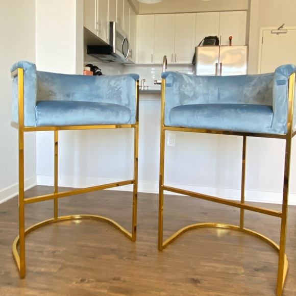 Velvet Island Stool For Sale - Picture 4 of 4